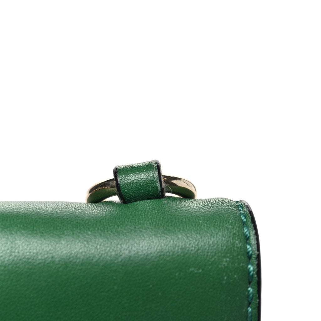 Vitello Medium Glam Lock Rockstud Flap Pop Green