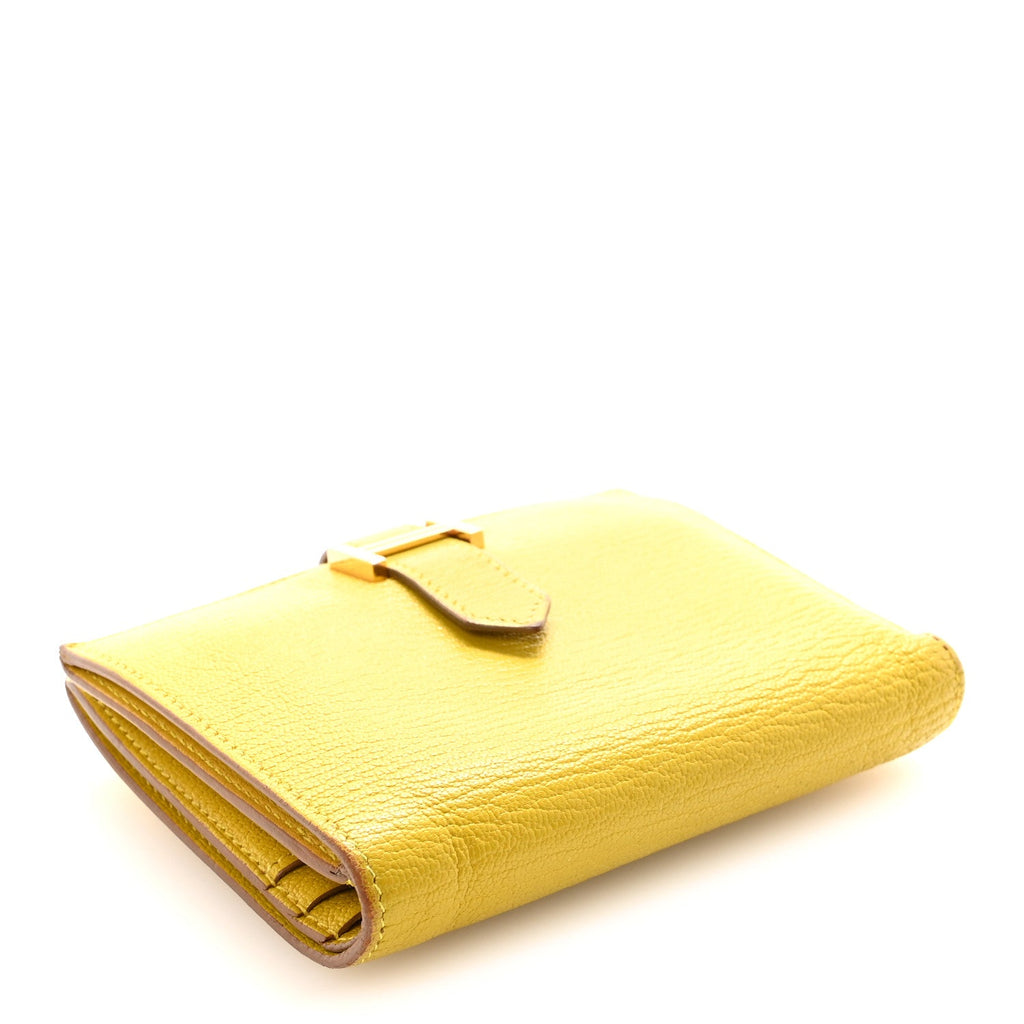 Chevre Mysore Bearn Compact Wallet Cumin