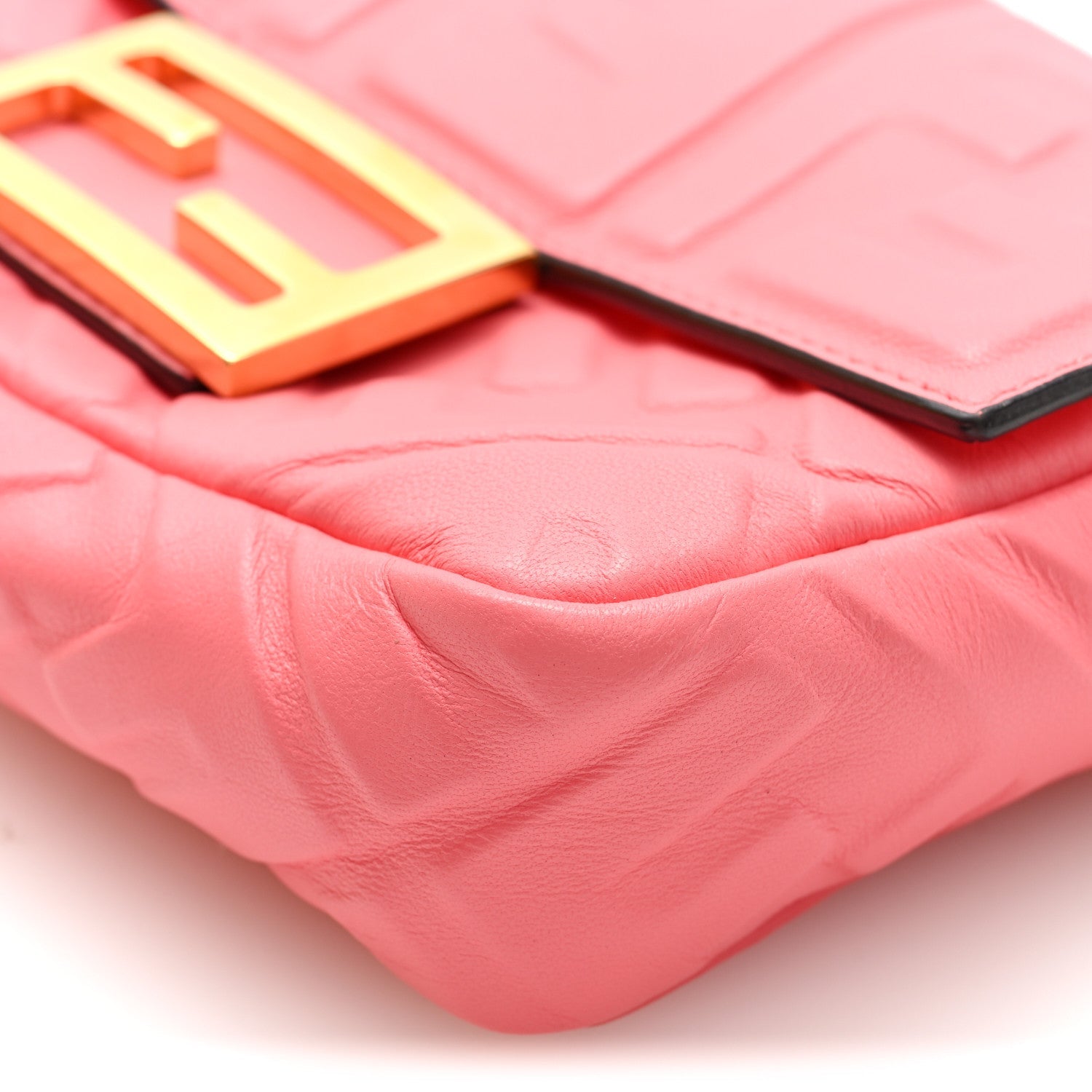 Nappa FF 1974 Embossed Mini Baguette Pink Dalia