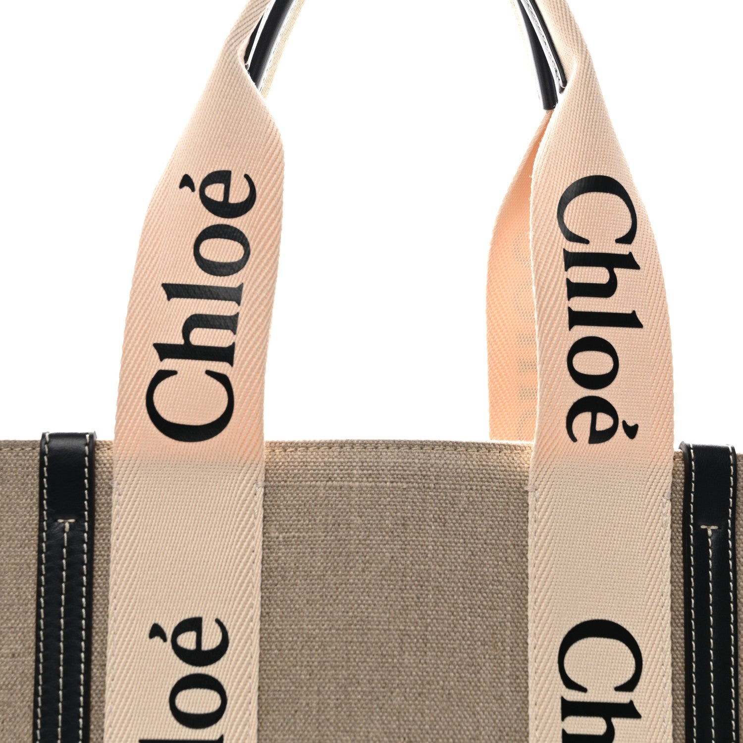 Cotton Calfskin Large Woody Ribbon Tote White Blue