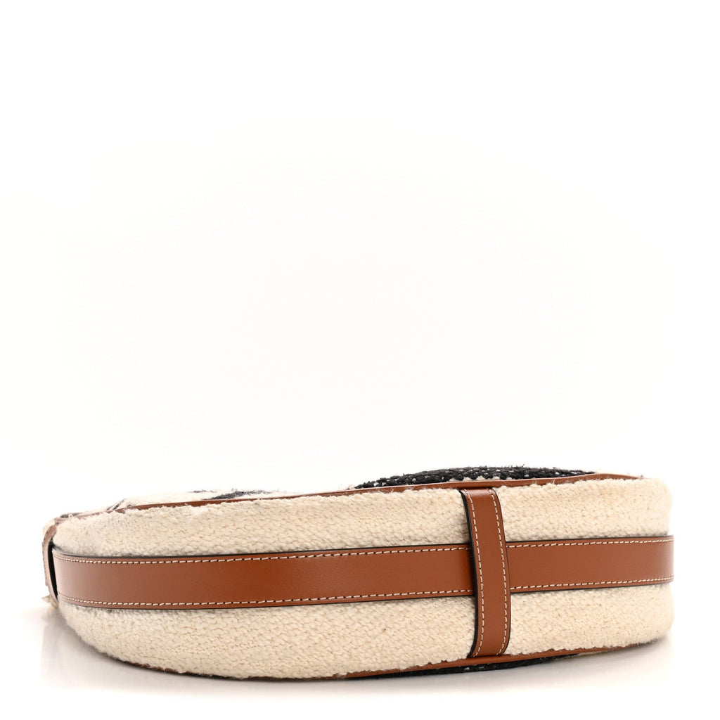 Textile Medium Ava Shoulder Bag White Black