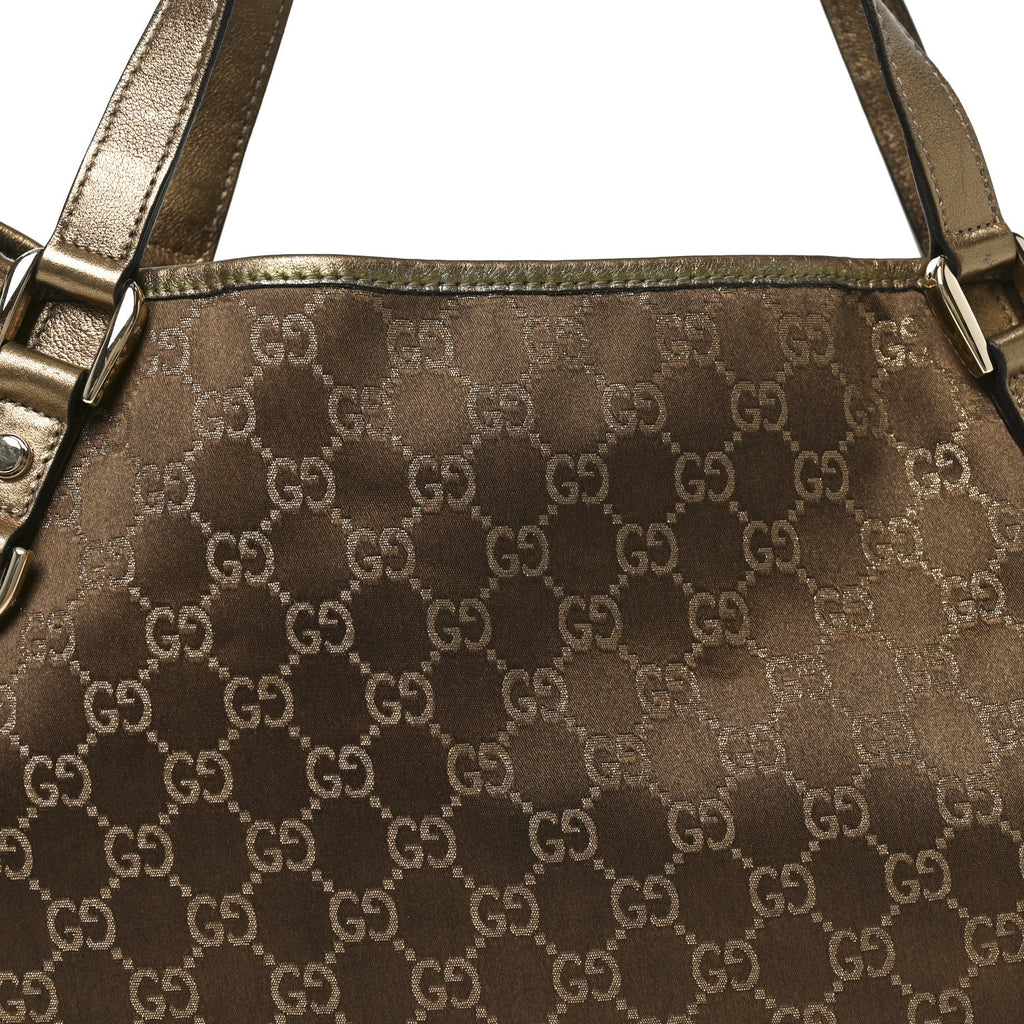 Satin Monogram Medium Abbey Shoulder Bag Bronze