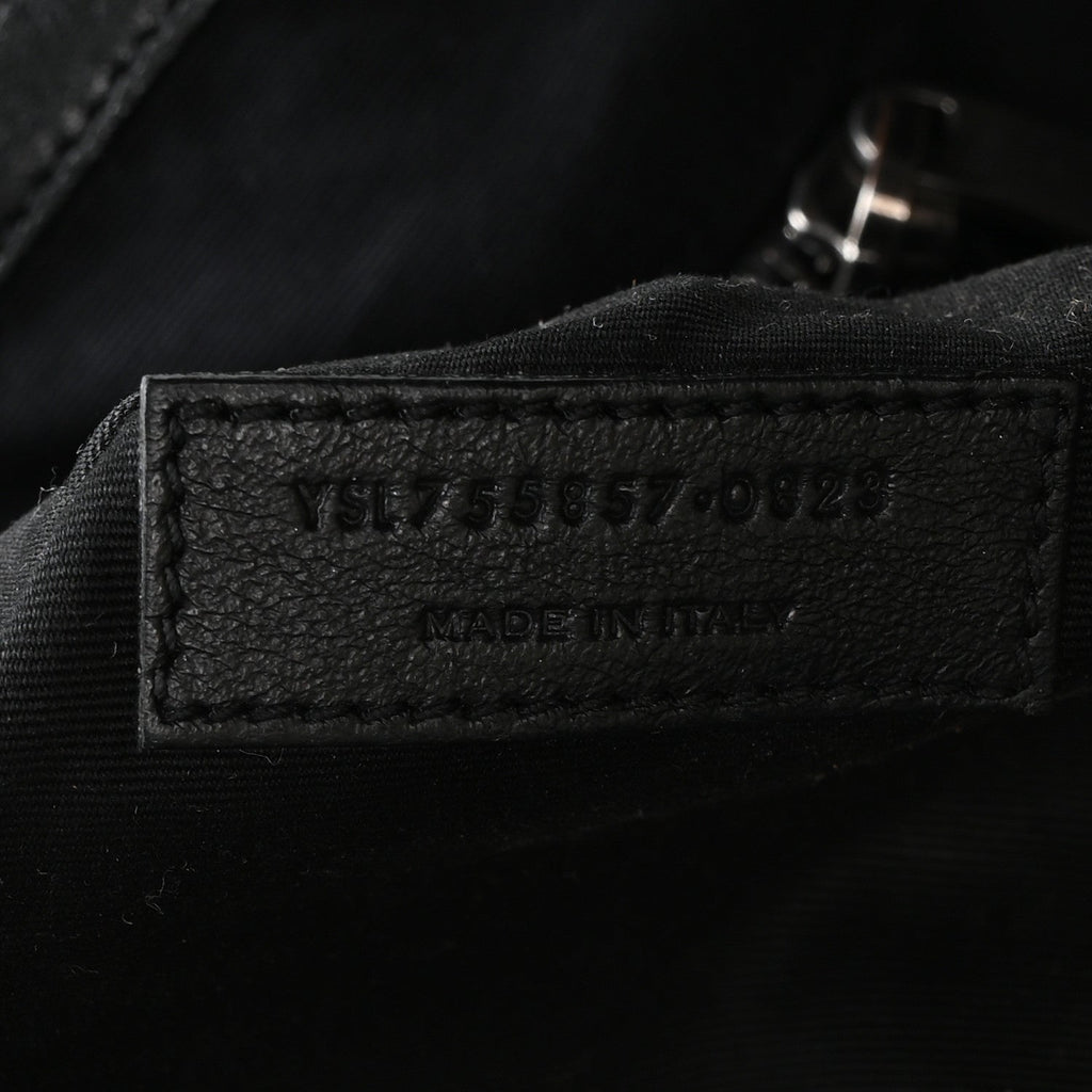 Grained Lambskin Monogram Oversized Niki Chain Satchel Black