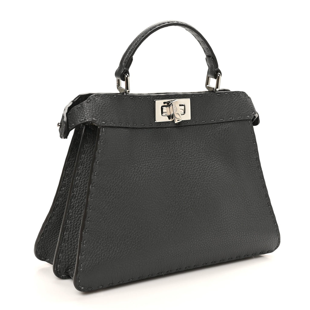Cuoio Romano Selleria Chamois Small Peekaboo I SEE U Satchel Asfalto Camelia