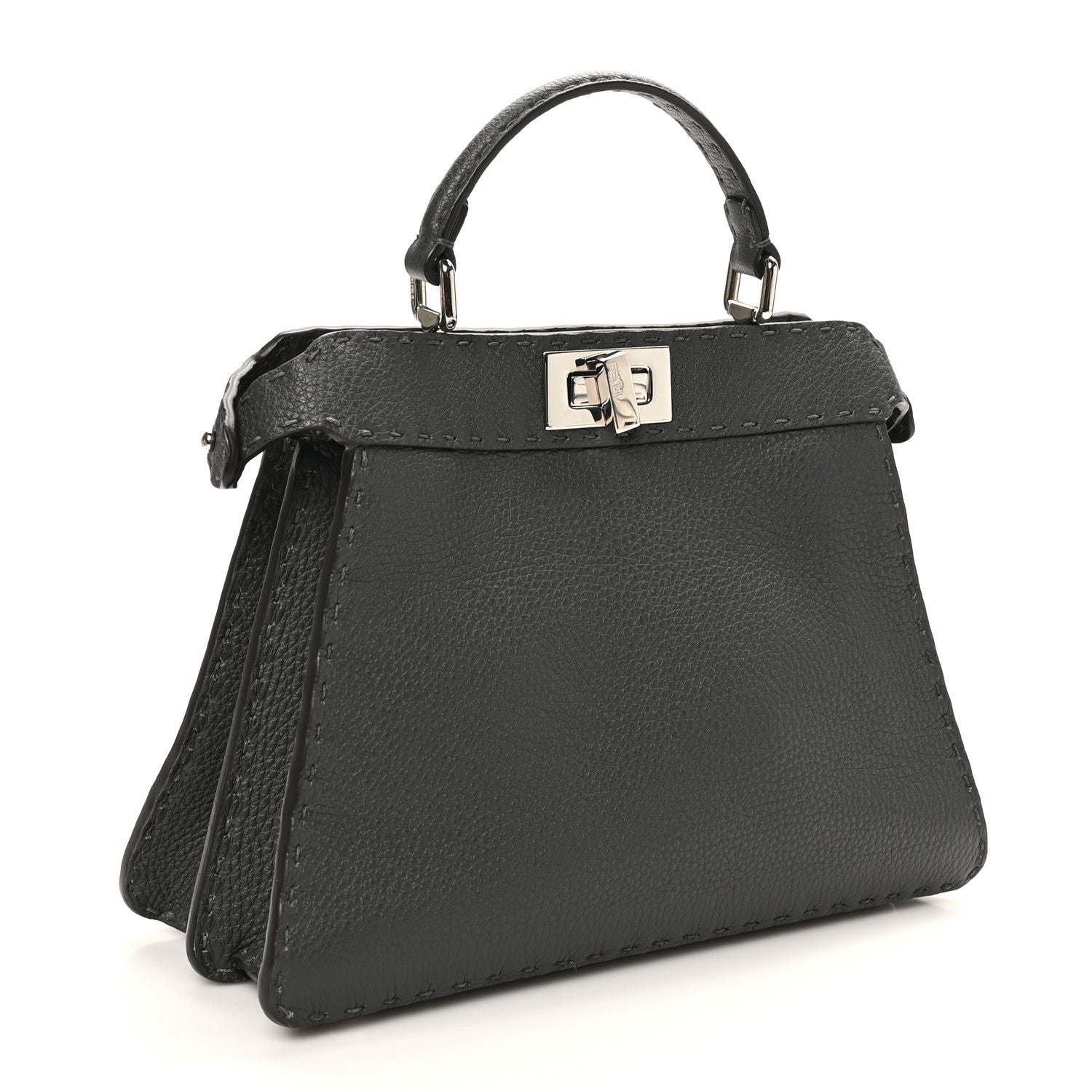 Cuoio Romano Selleria Chamois Small Peekaboo I SEE U Satchel Asfalto Camelia