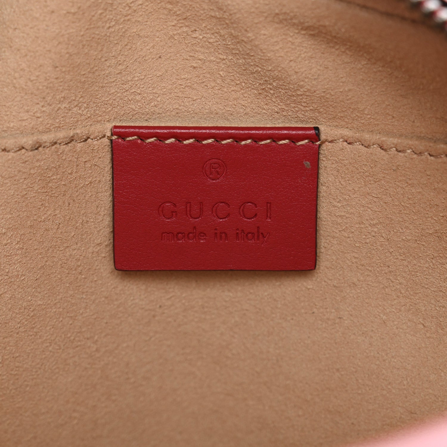 Calfskin Matelasse Small GG Marmont Chain Shoulder Bag Hibiscus Red