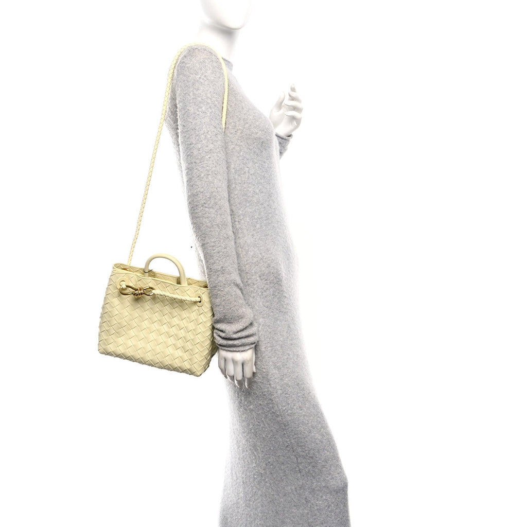 Nappa Intrecciato Small Andiamo Shoulder Bag Chamomile