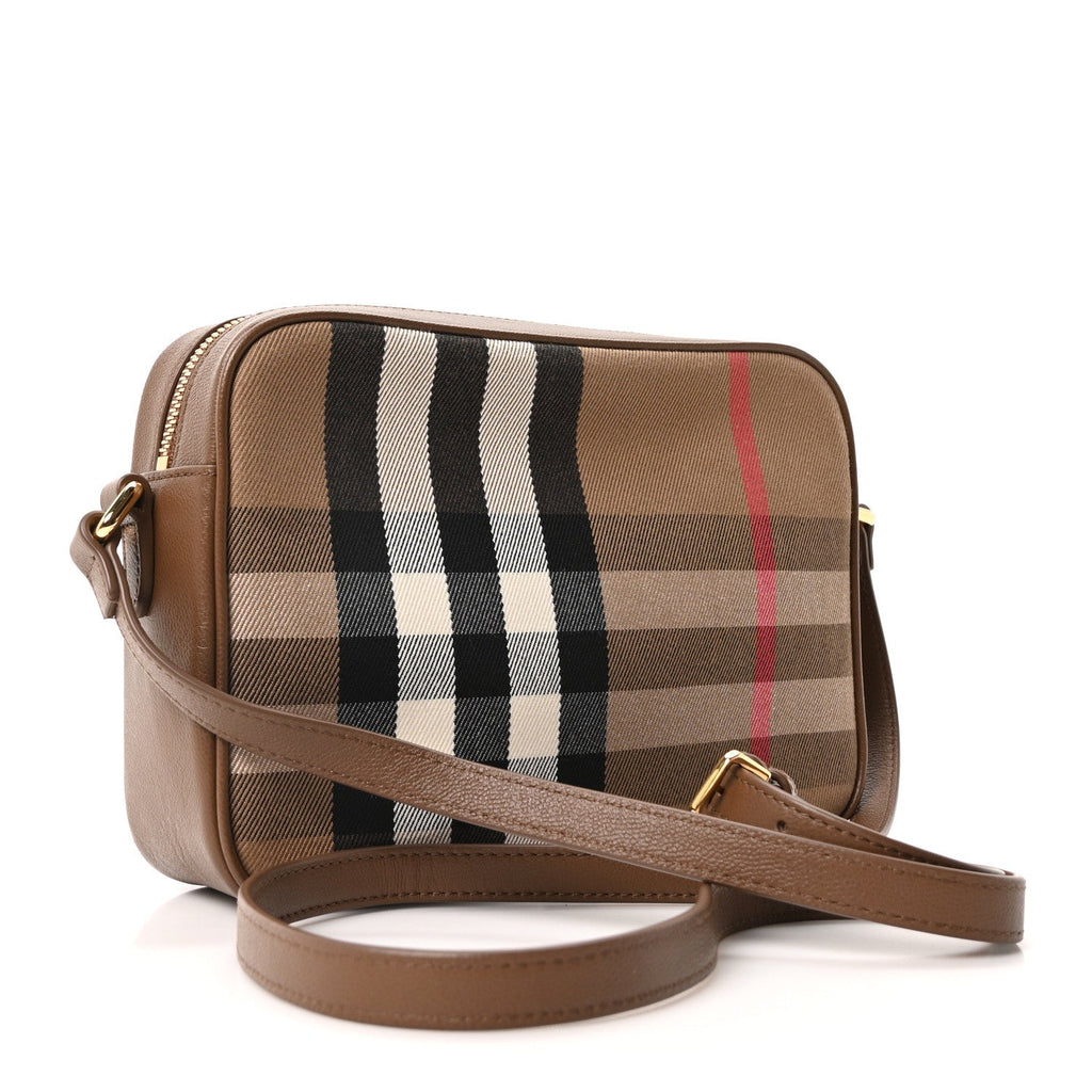 Calfskin House Check Camera Bag Earth