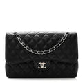 Caviar Quilted Jumbo Double Flap Black