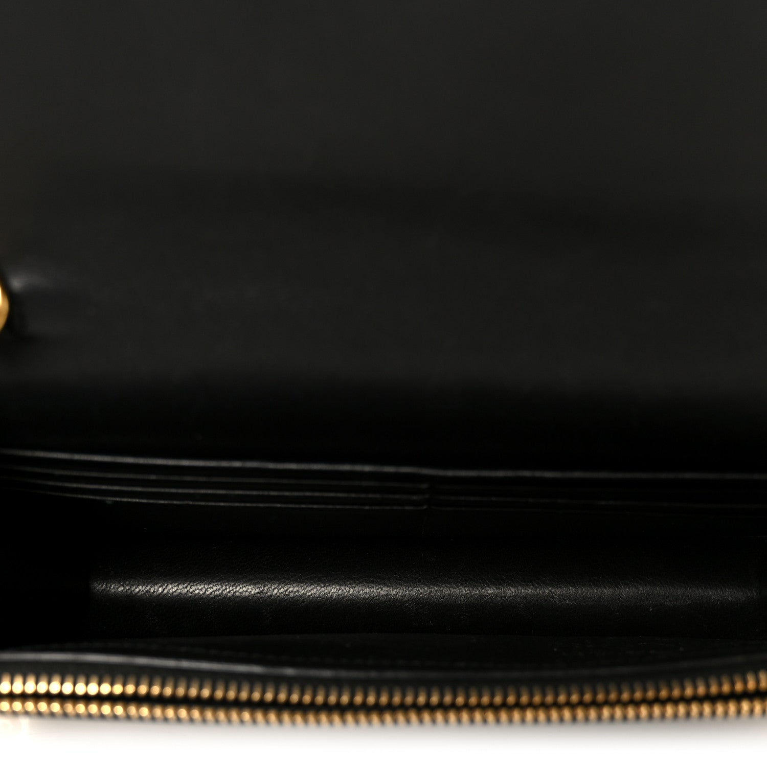 Smooth Calfskin Classic Monogram Kate Tassel Chain Wallet Black