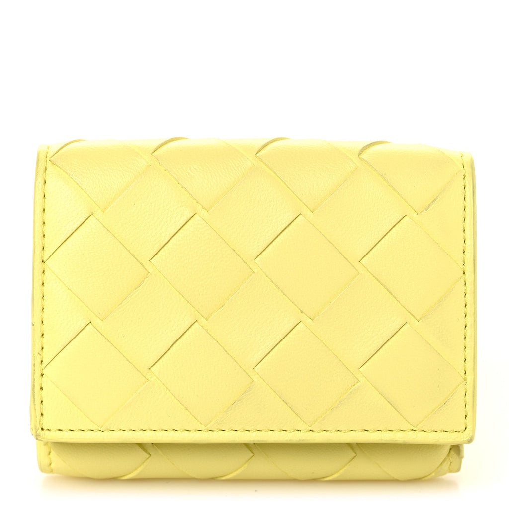 Nappa Intrecciato Trifold Wallet Ice Cream