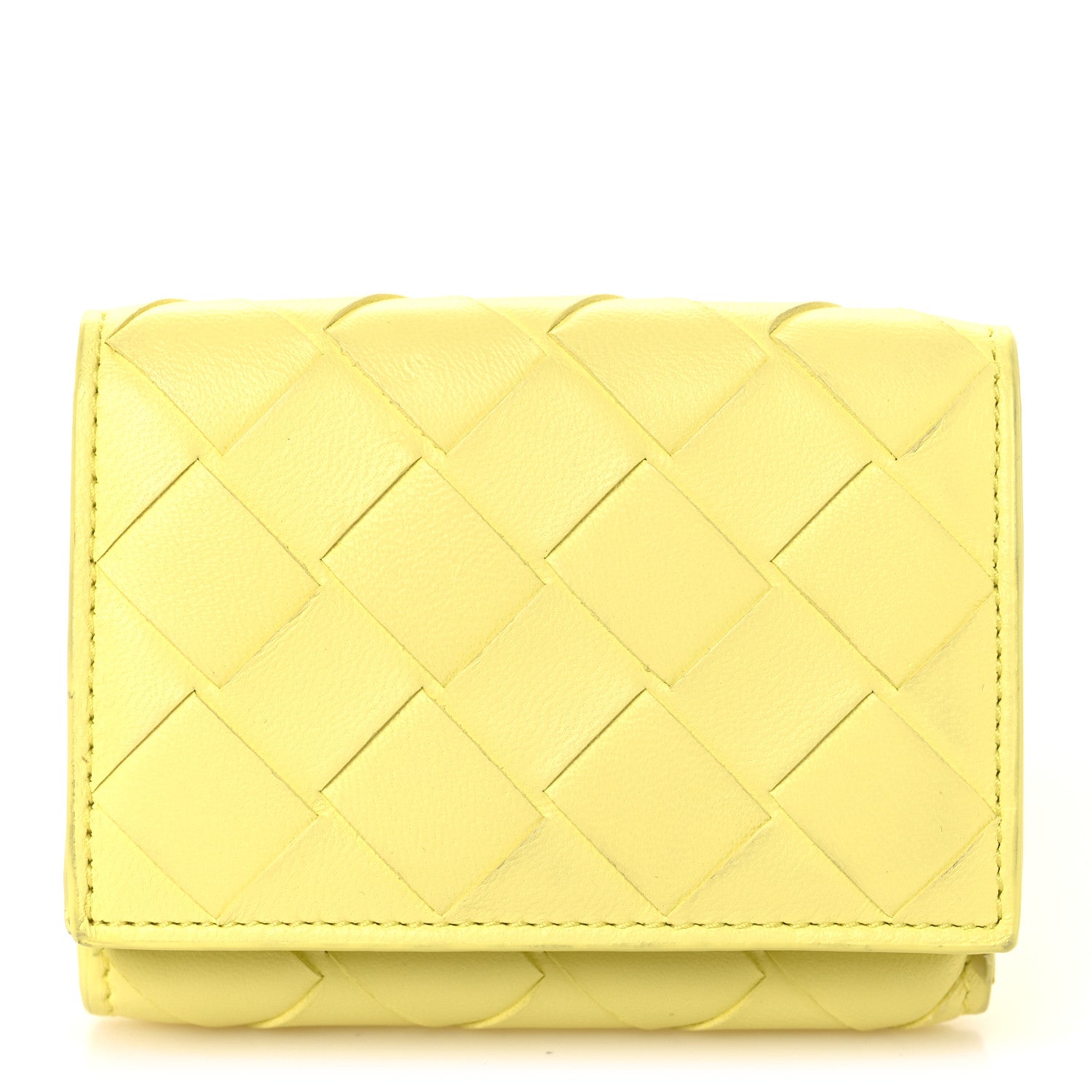 Nappa Intrecciato Trifold Wallet Ice Cream