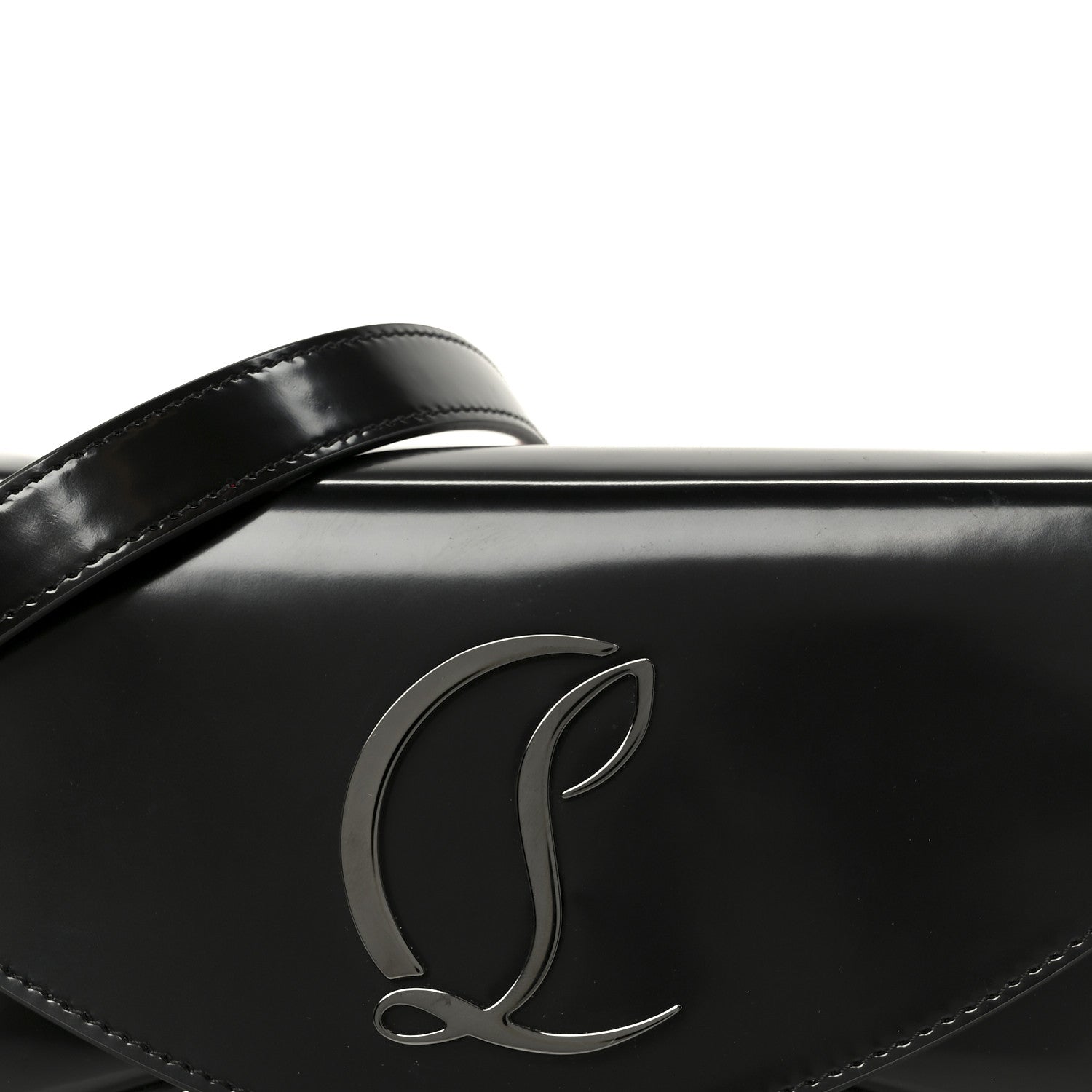 Abrasivato Calfskin Loubi54 Clutch Black Gun Metal