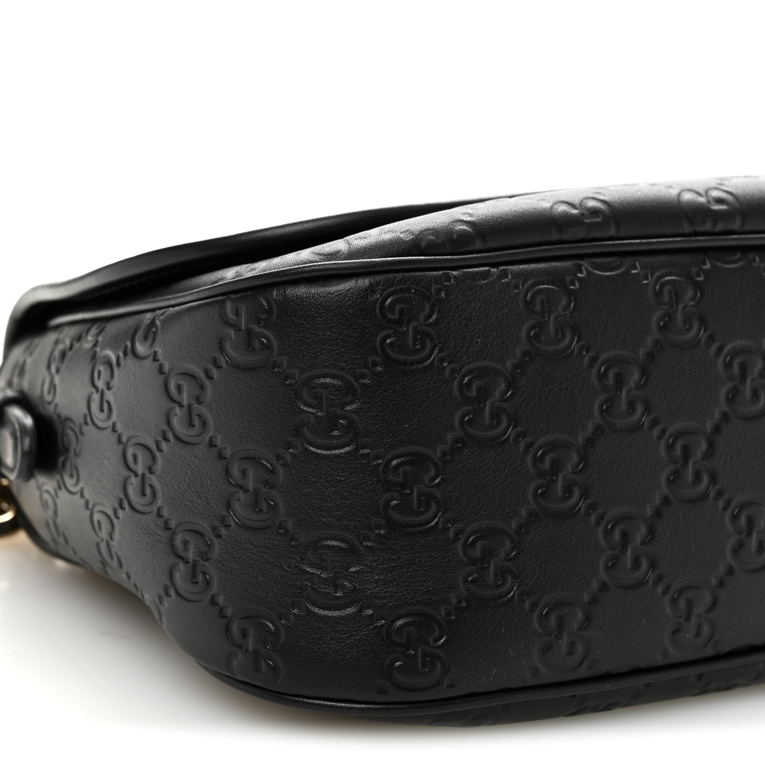 GG Calfskin Embossed Emblem Medium Arabella Bag Black Black
