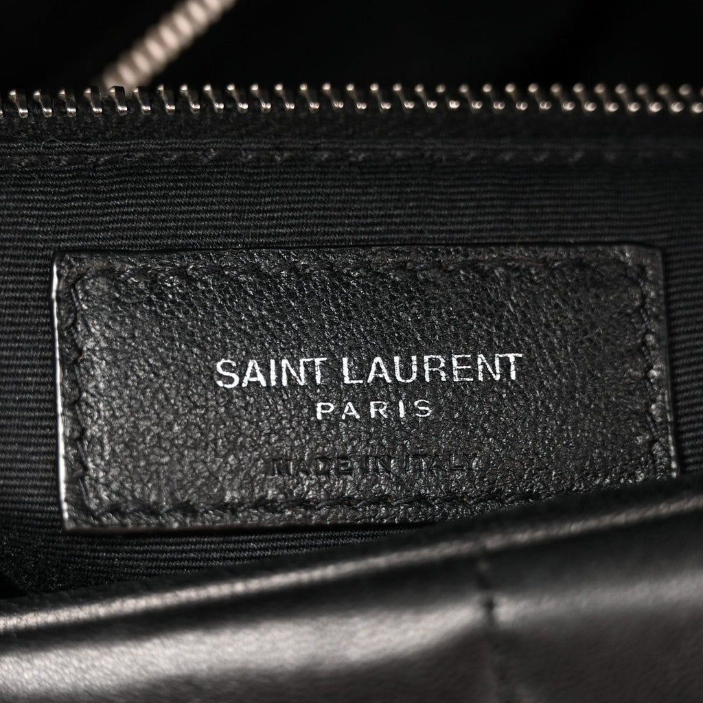 Lambskin Quilted Medium Loulou Puffer Monogram Chain Satchel Black
