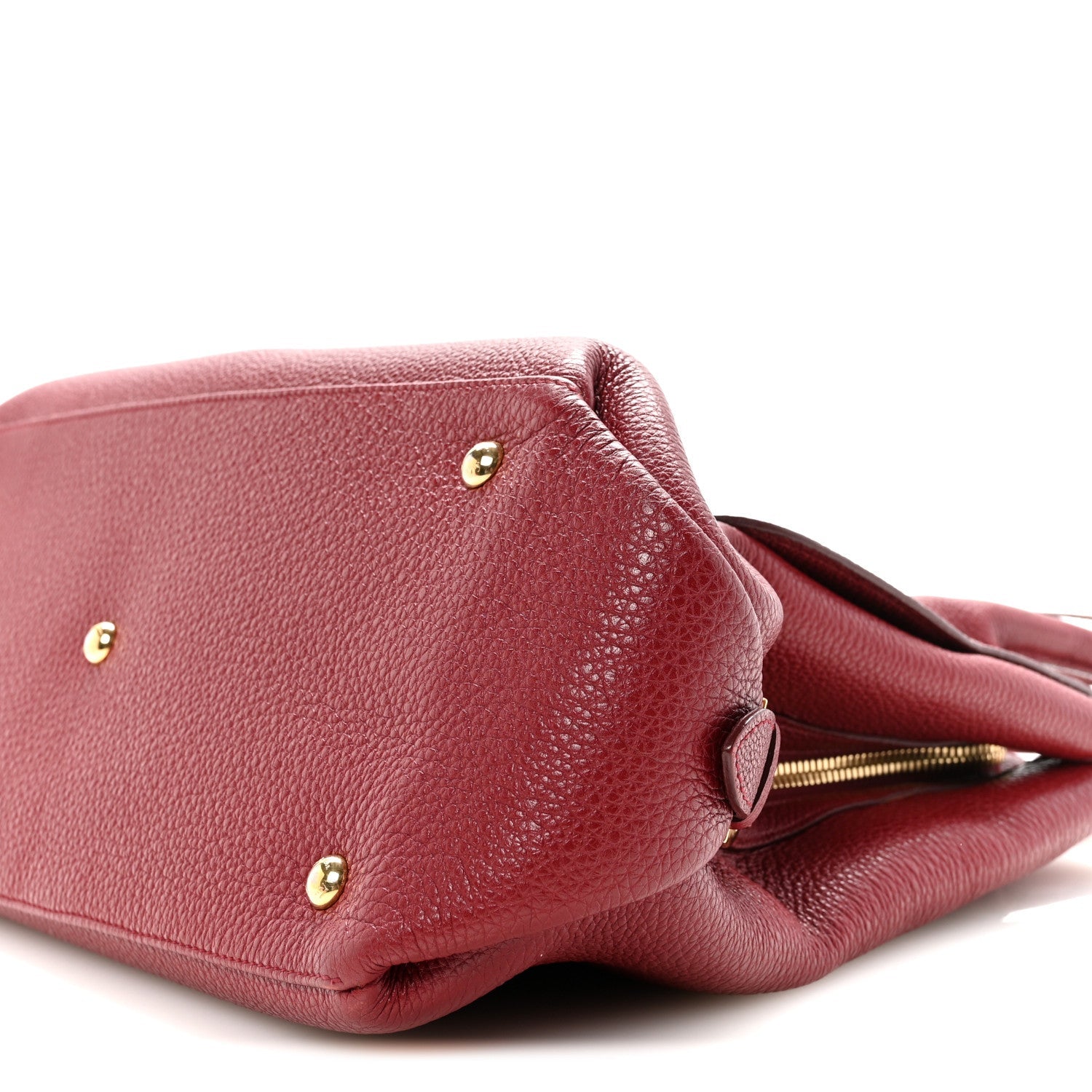 Pebbled Calfskin East West Fiamma Bag Red