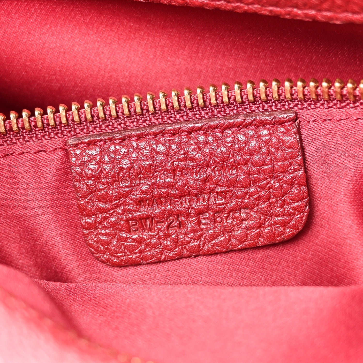 Pebbled Calfskin East West Fiamma Bag Red