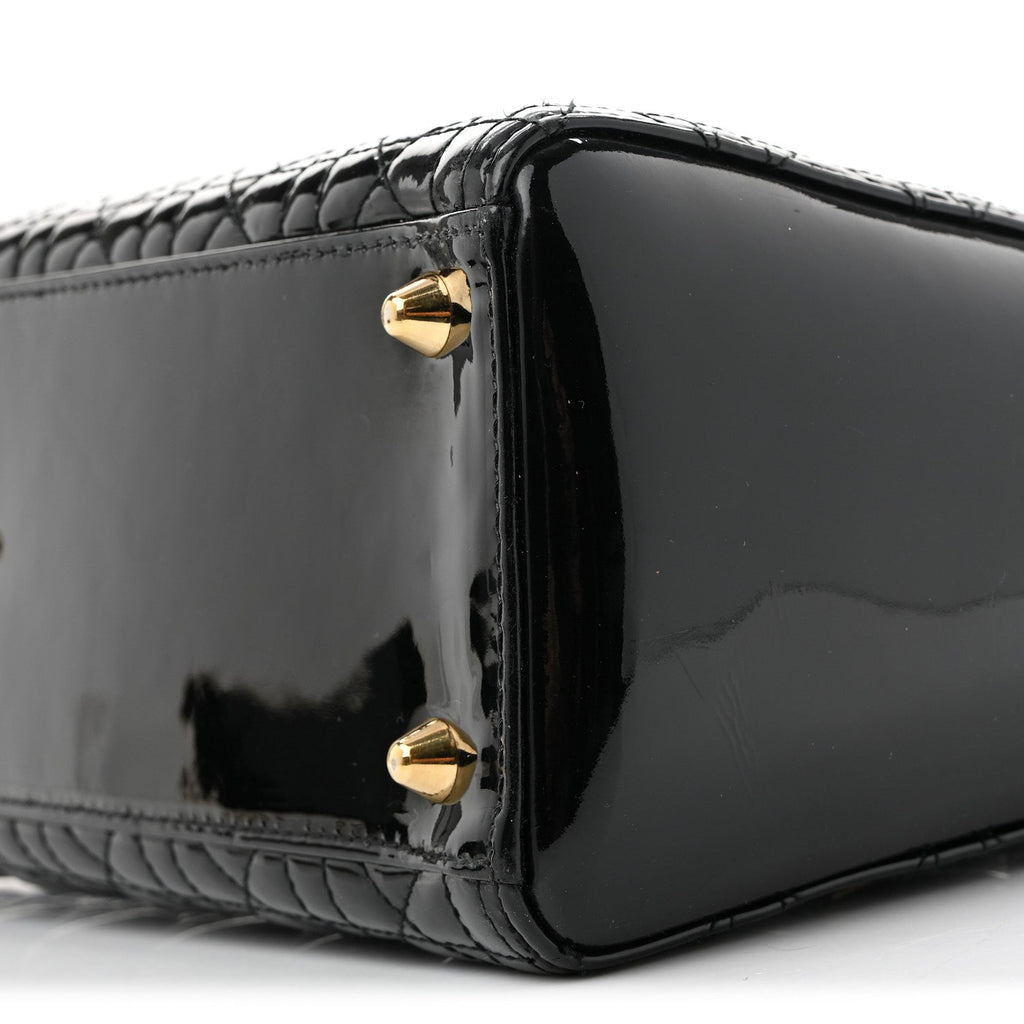 Patent Cannage Large Lady Dior Black