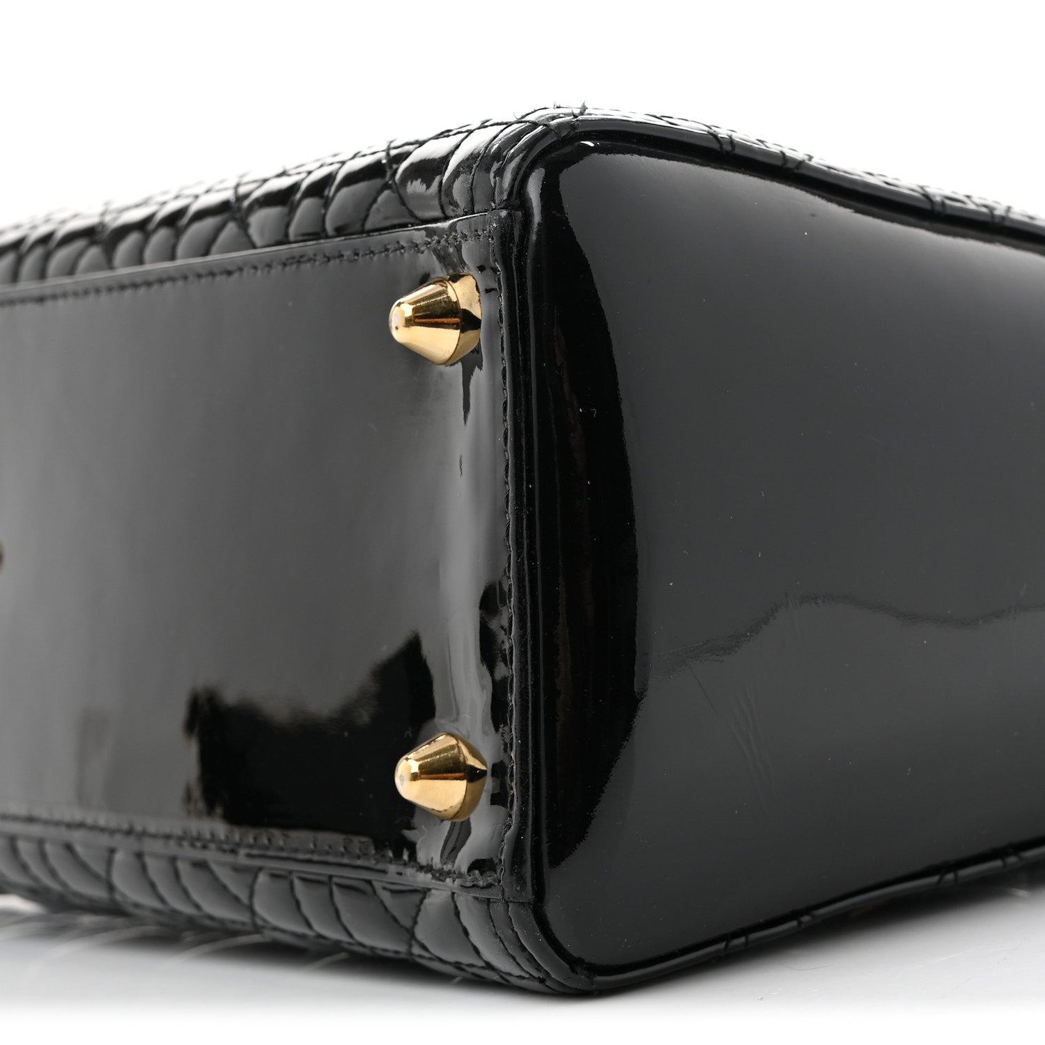 Patent Cannage Large Lady Dior Black