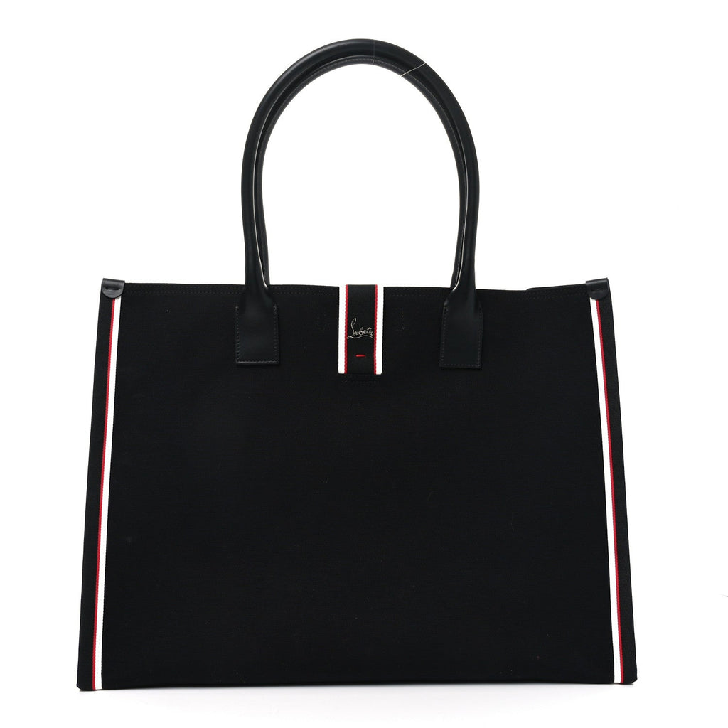 Linen Calfskin Extra Large Nastroloubi F.A.V.L. Tote Black