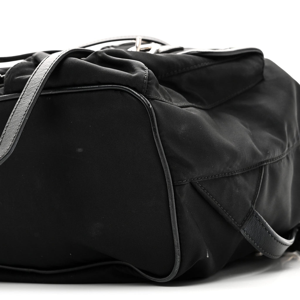 Tessuto Nylon Soft Calfskin Backpack Black