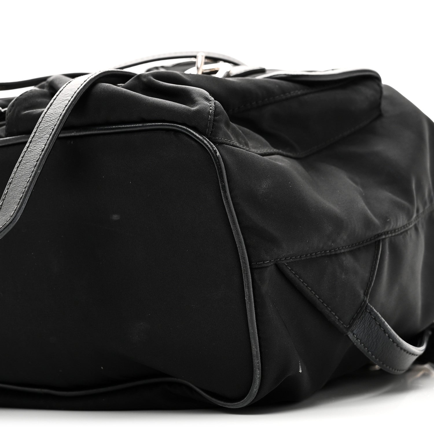 Tessuto Nylon Soft Calfskin Backpack Black