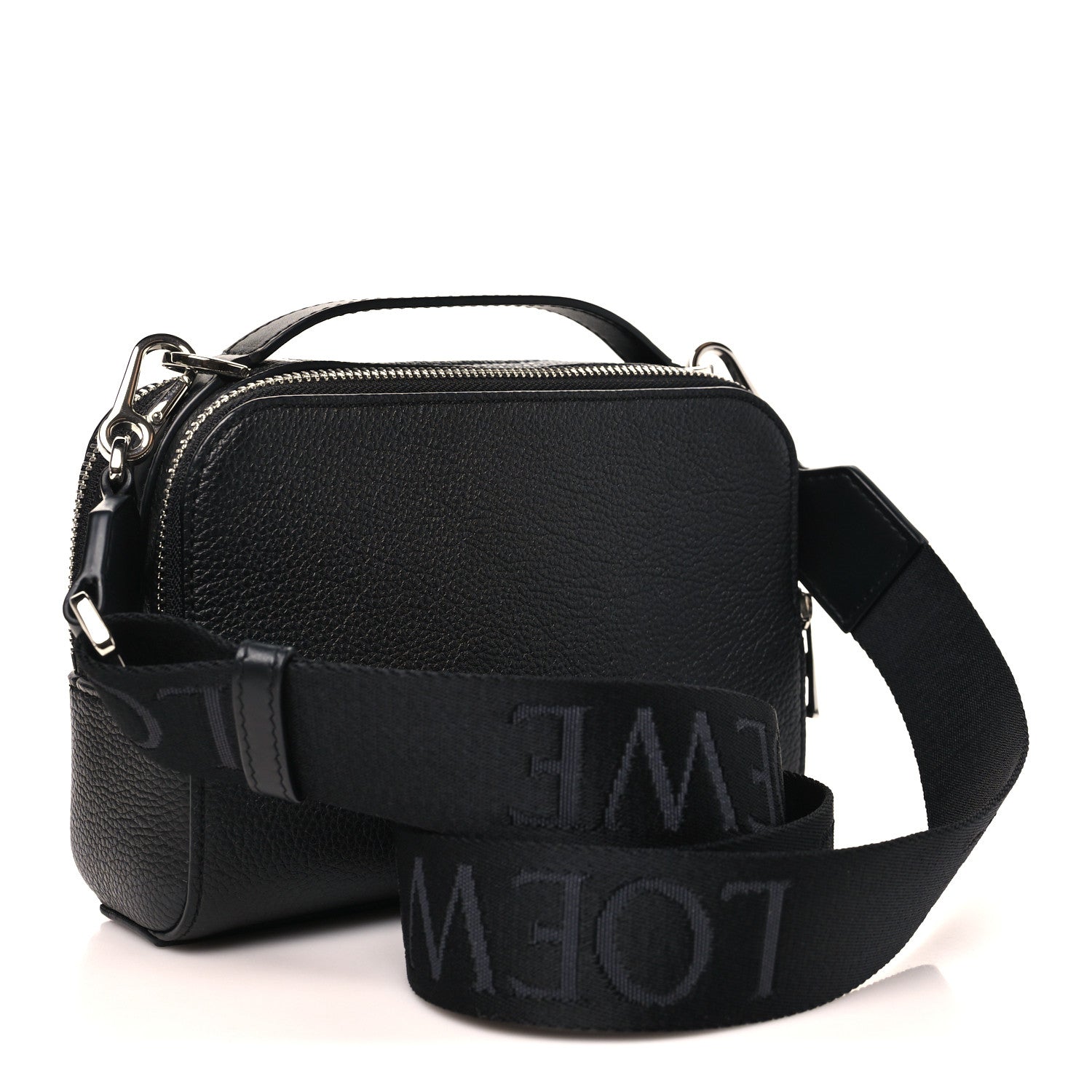 Soft Grained Calfskin Mini Camera Bag Black