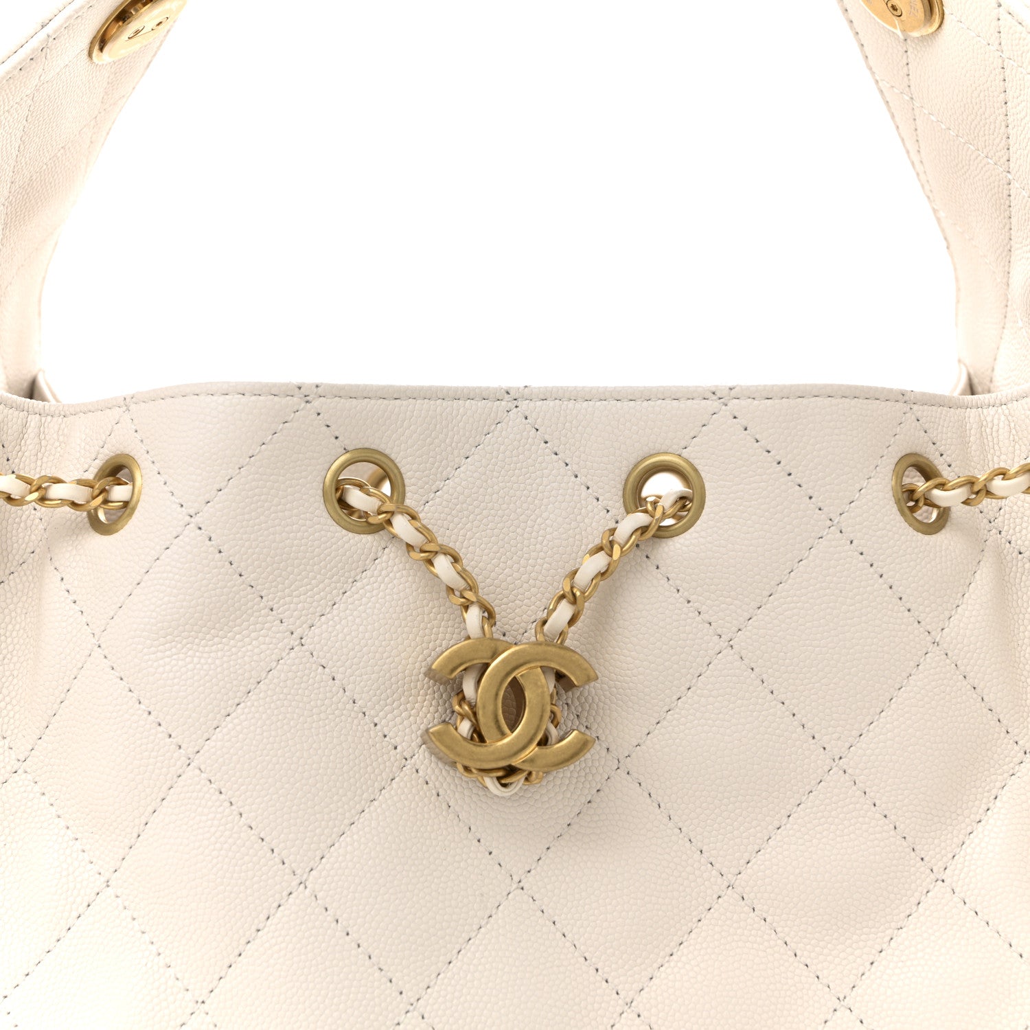 Caviar Quilted Small Chanel 25 Handbag White