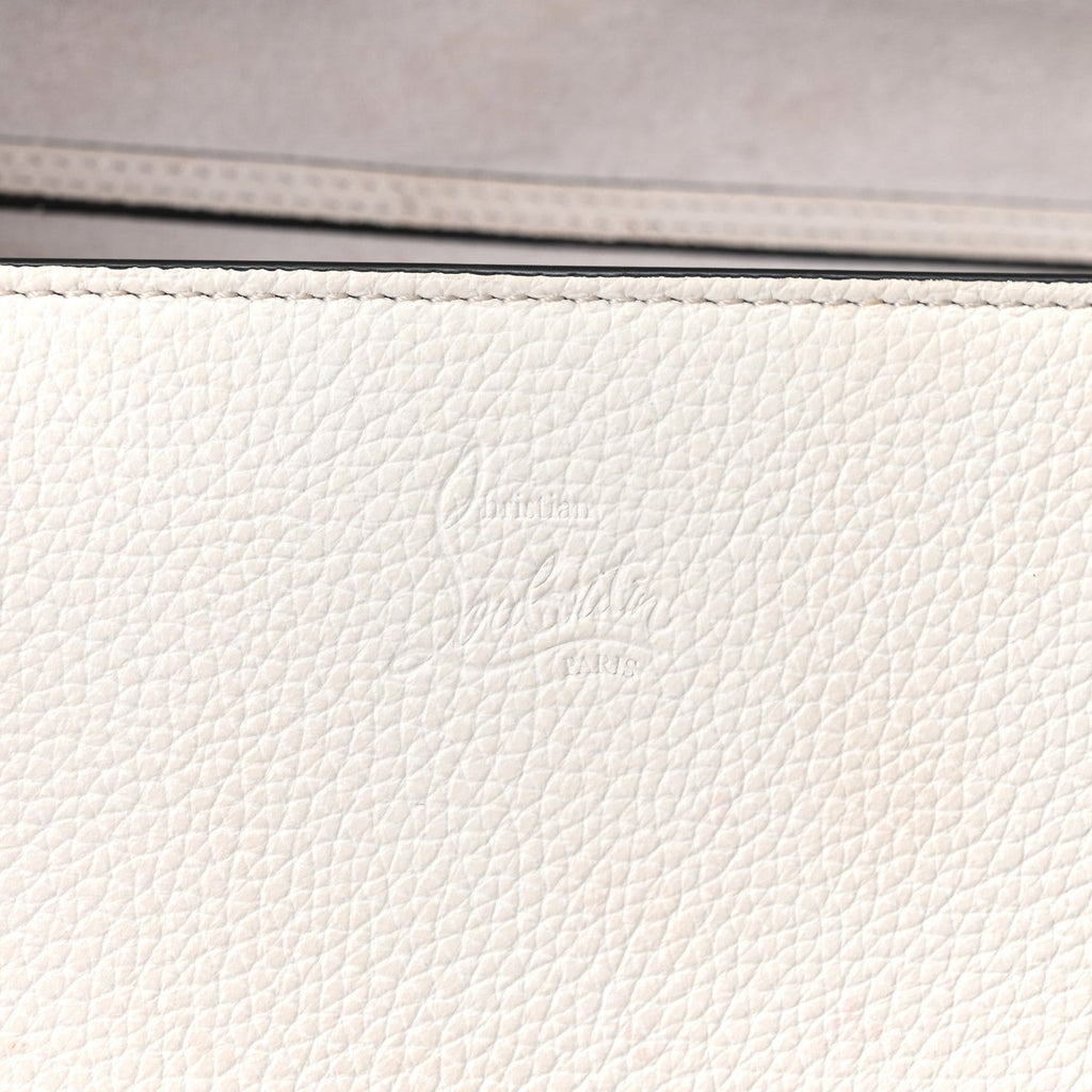 Calfskin Spikes Loubinthesky Paloma Clutch Snow