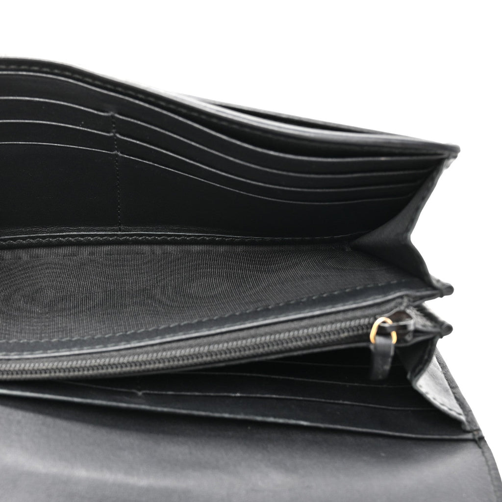 Calfskin Sylvie Continental Wallet Black
