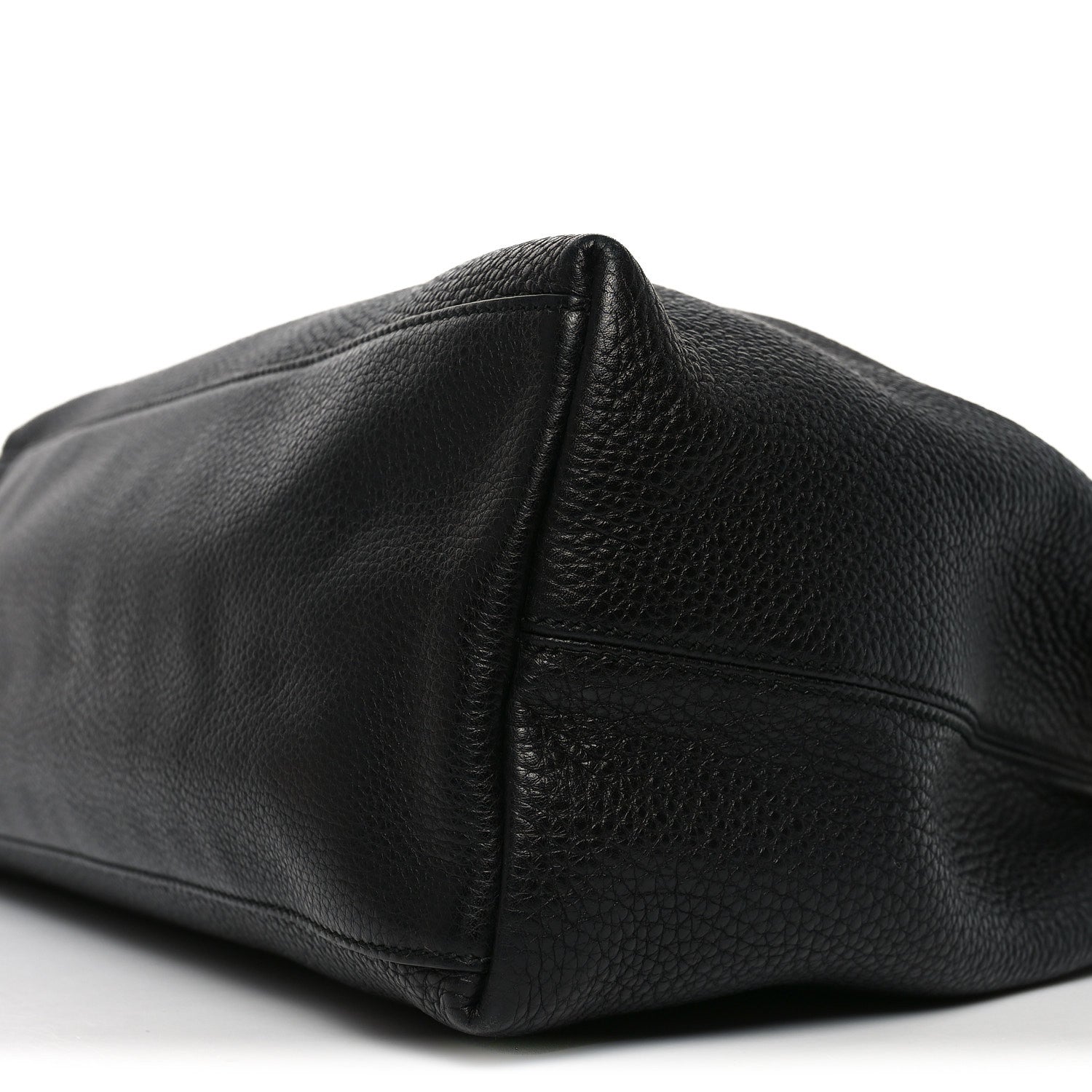 Pebbled Calfskin Medium Soho Chain Shoulder Bag Black