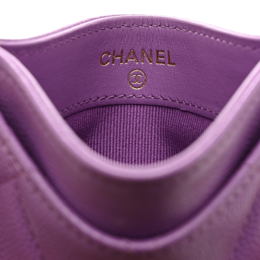 Caviar Quilted  Holder Purple