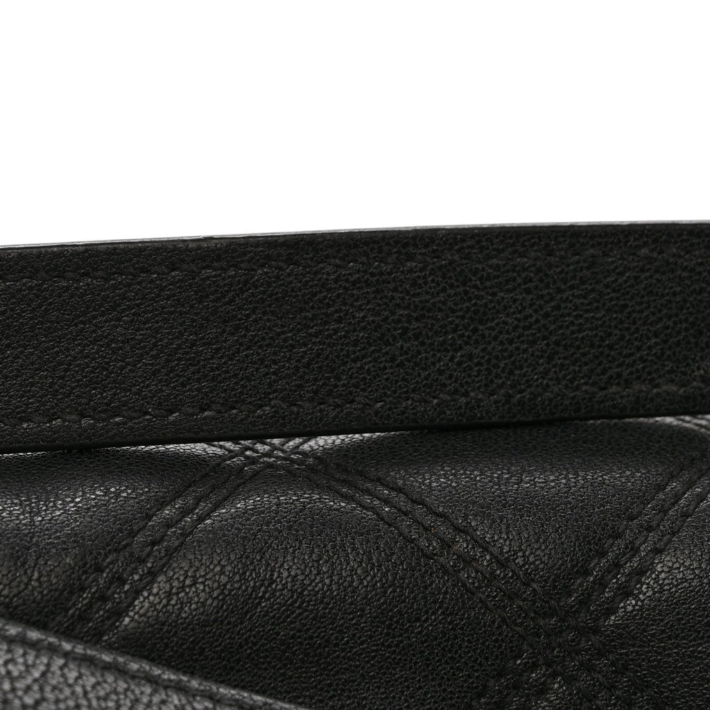 Lambskin Quilted Small Becky Chain Bag Black