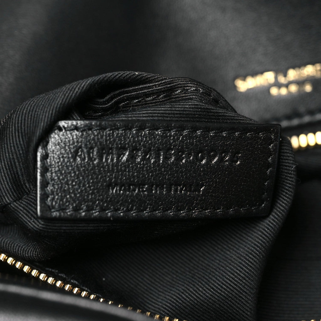 Plunged Lambskin Calypso Black