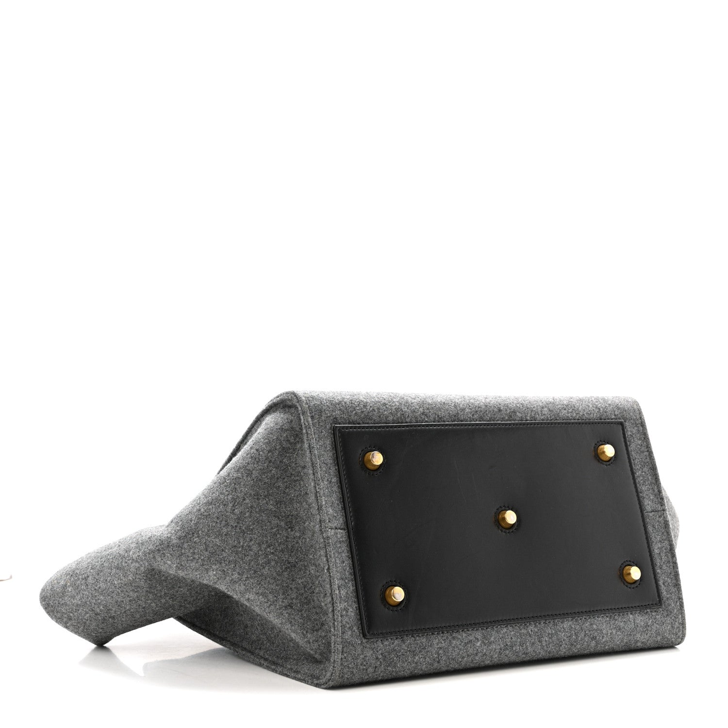 Felt Calfskin Medium Tie Knot Tote Grey Black