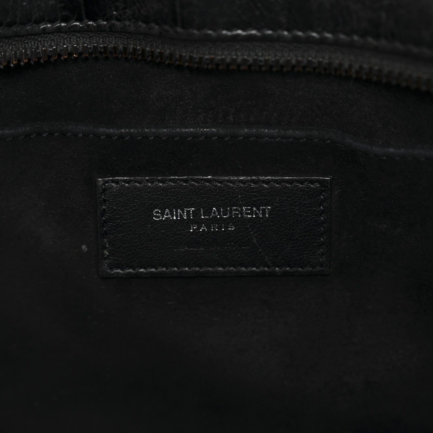 Calfskin Crocodile Embossed Small Monogram Cabas Black
