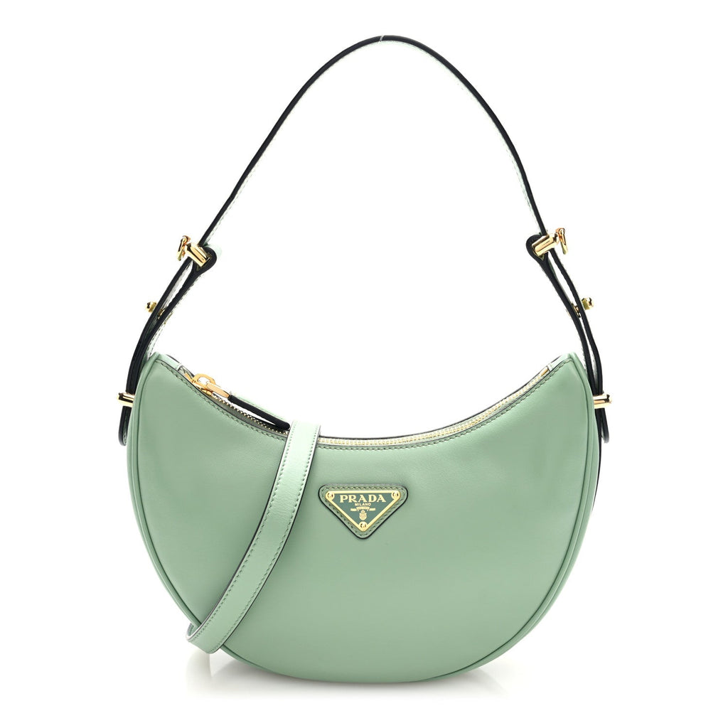 Soft Calfskin Arque Shoulder Bag Green