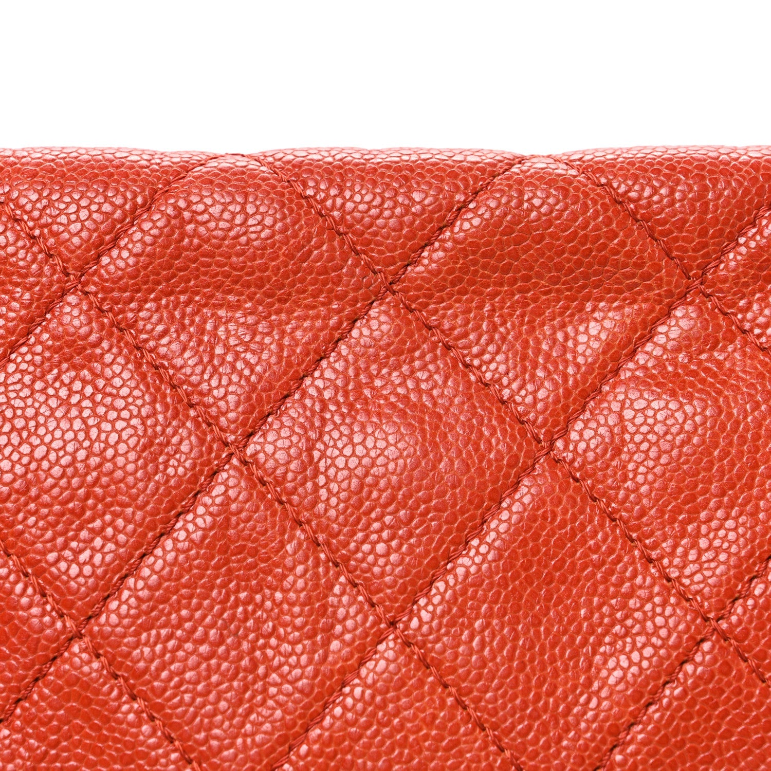Grained Calfskin Large Natural Beauty Flap Orange