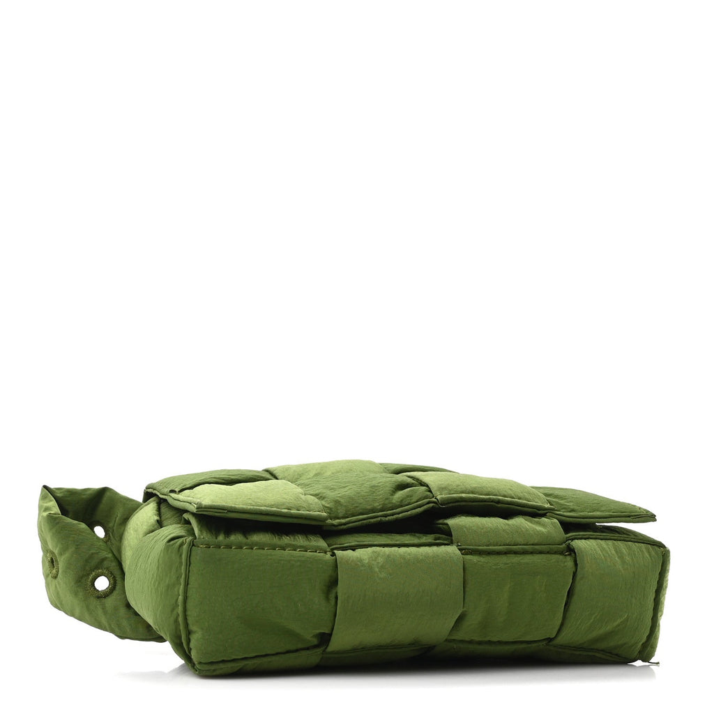 Nylon Intrecciato Padded Tech Mini Cassette Belt Bag Avocado