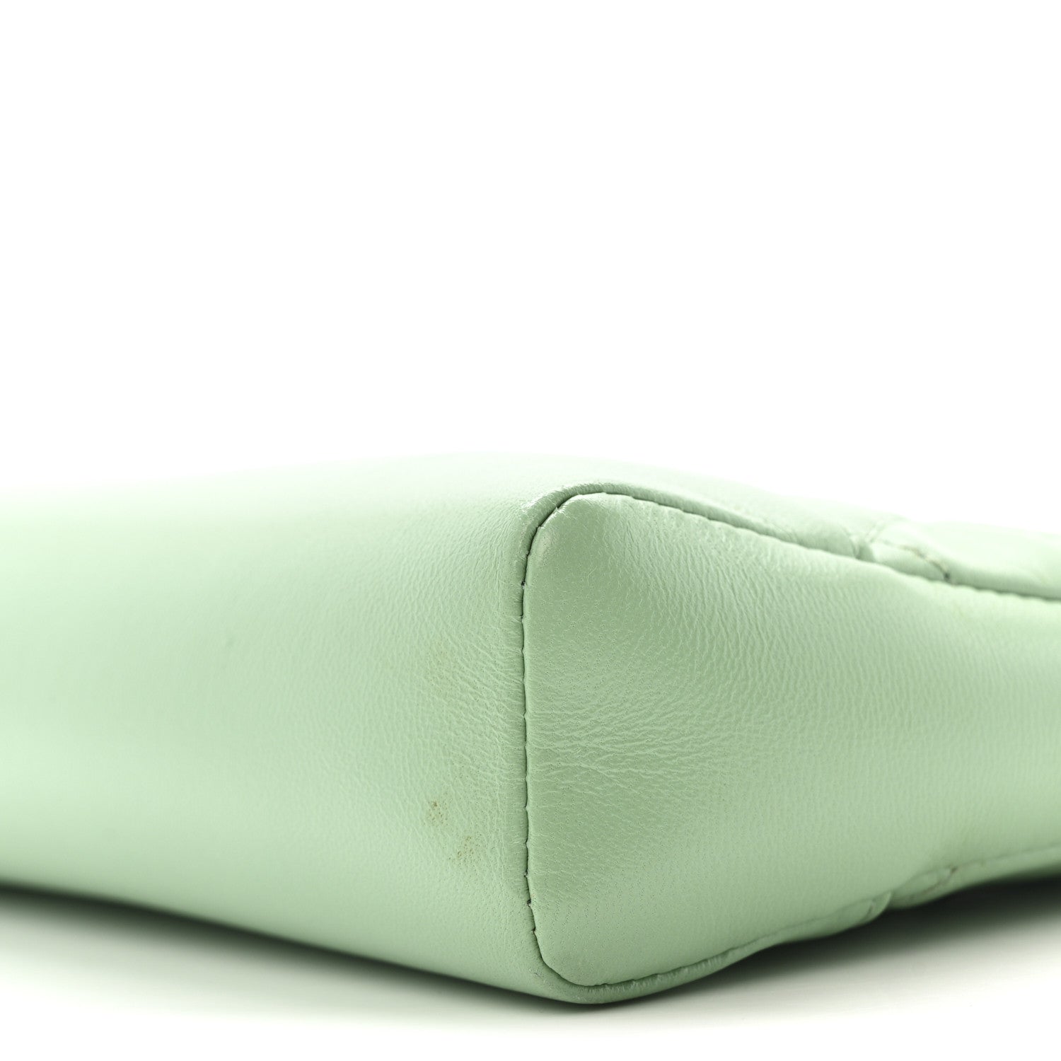 Shiny Lambskin Quilted Mini 31 Shopping Bag Light Green