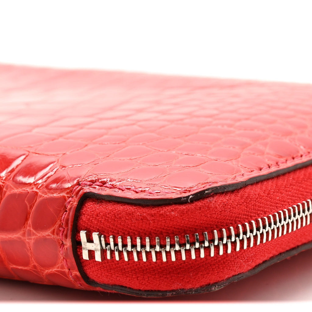 Shiny Alligator Azap Wallet Geranium