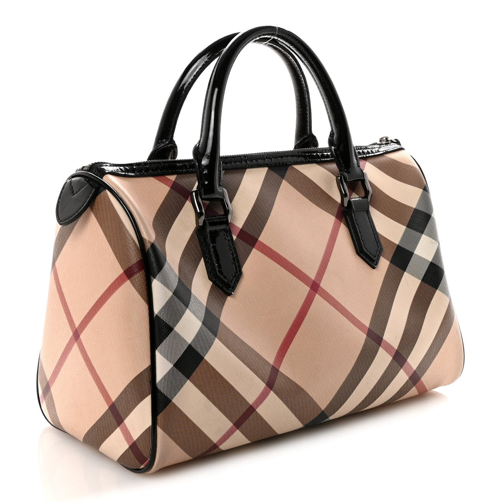 Nova Check Patent Small Chester Bowling Bag Black