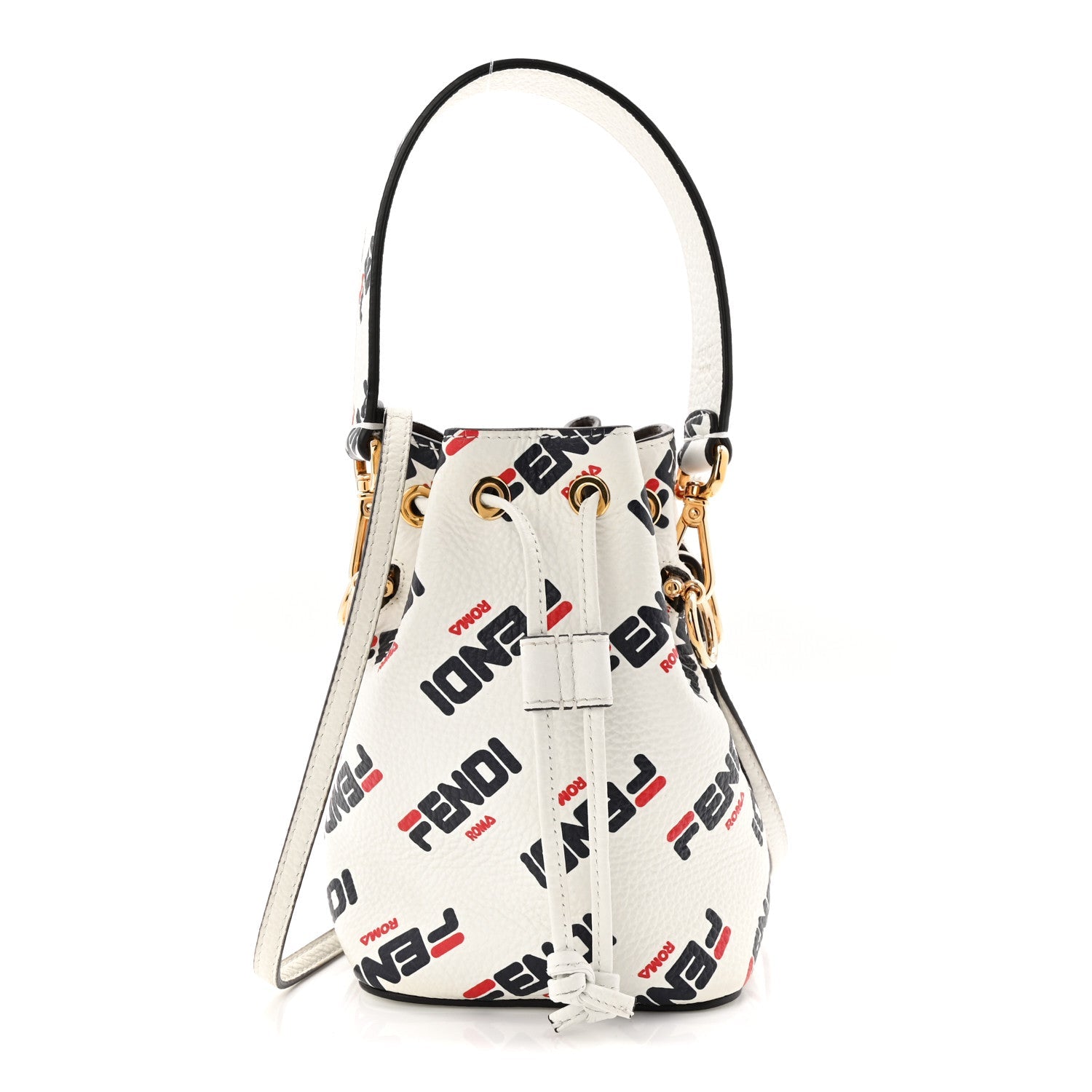 X FILA Vitello F is Fendi Mania Mini Mon Tresor Bucket Bag White