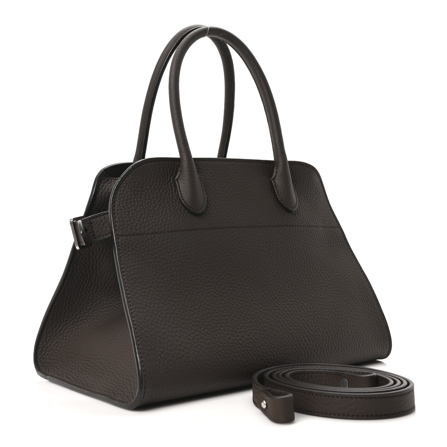 Grained Calfskin Soft Margaux 10 Bag Deep Brown