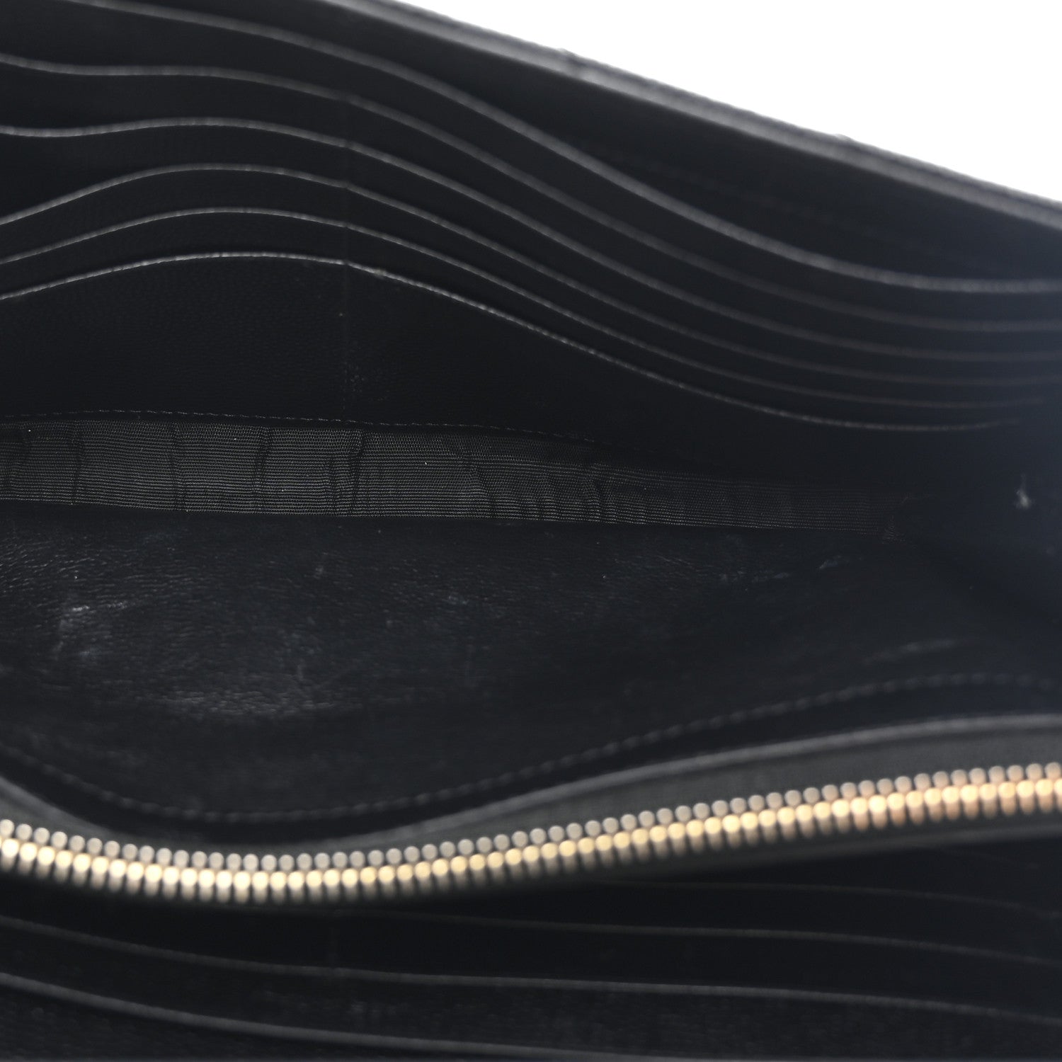 Grain De Poudre Matelasse Chevron Monogram Chain Wallet Black