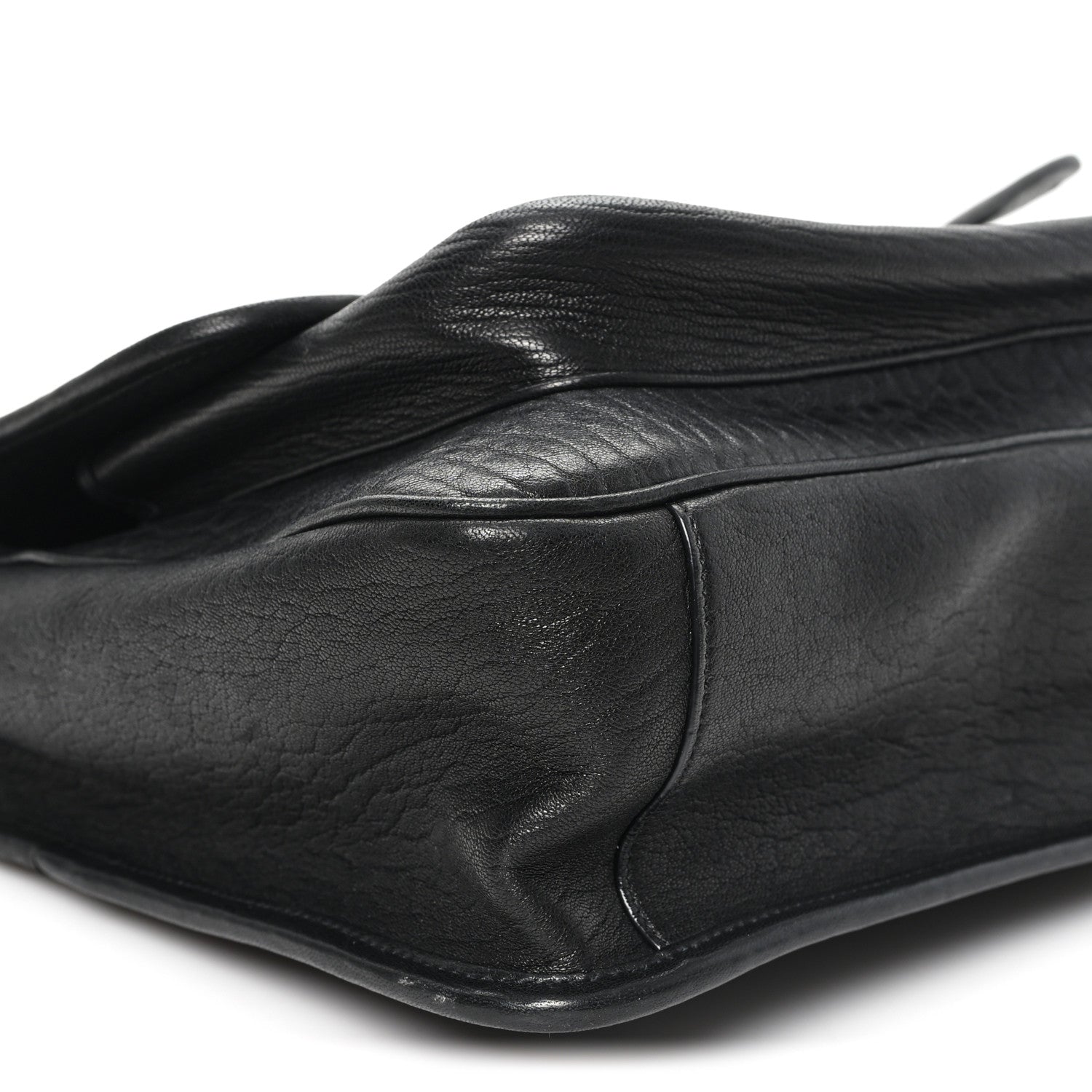 Grained Lambskin Monogram Large Niki Chain Satchel Black