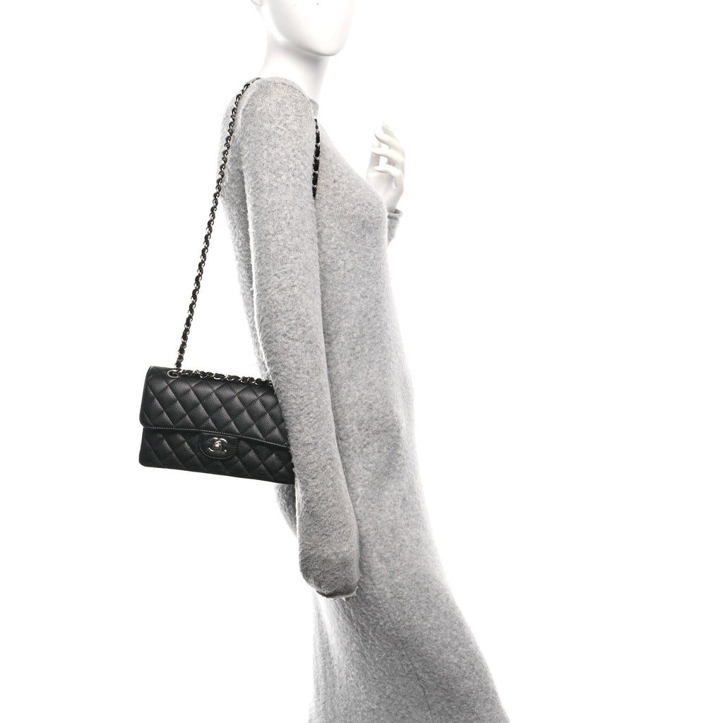 Caviar Quilted Small Double Flap Black