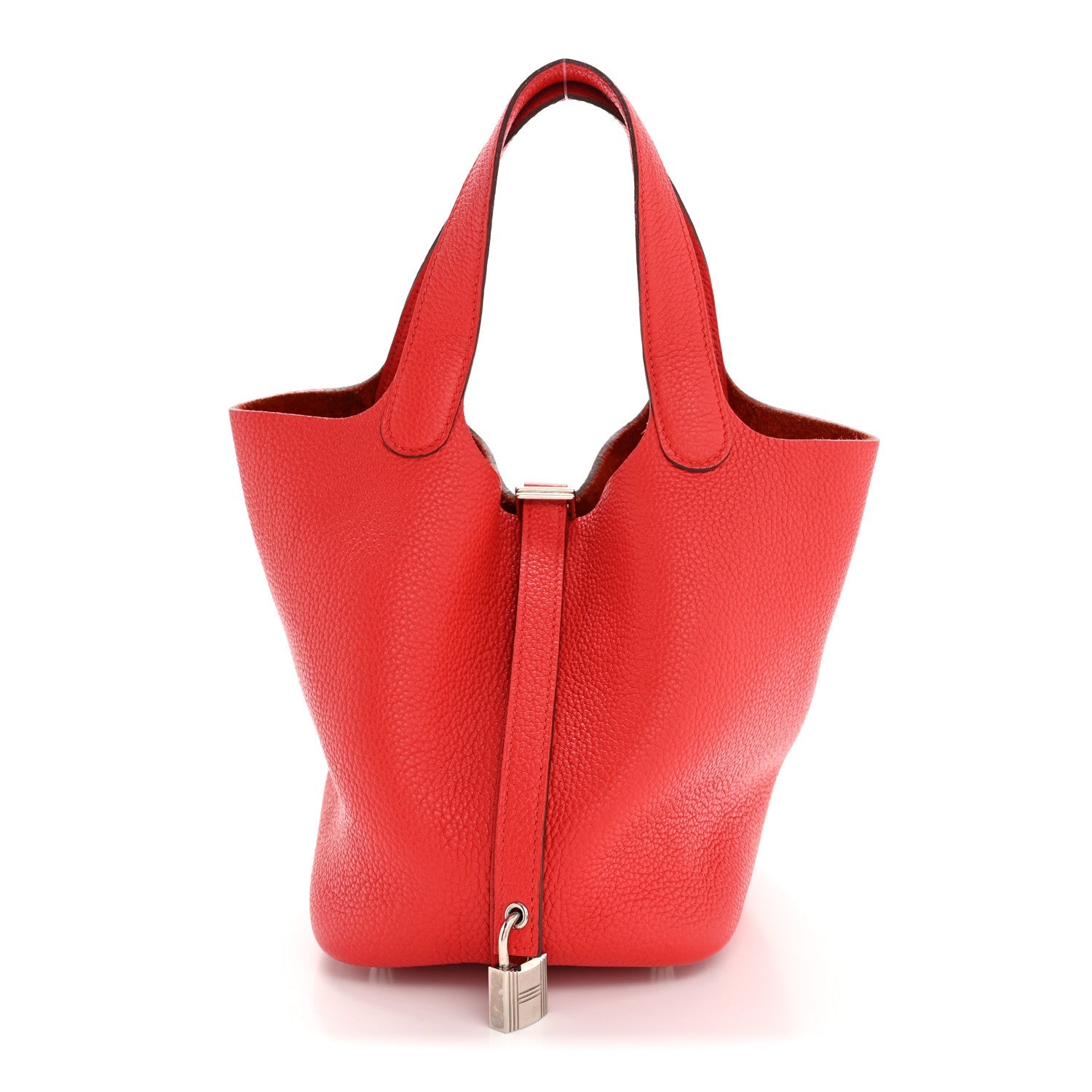 Taurillon Clemence Picotin Lock 18 PM Rouge de Coeur