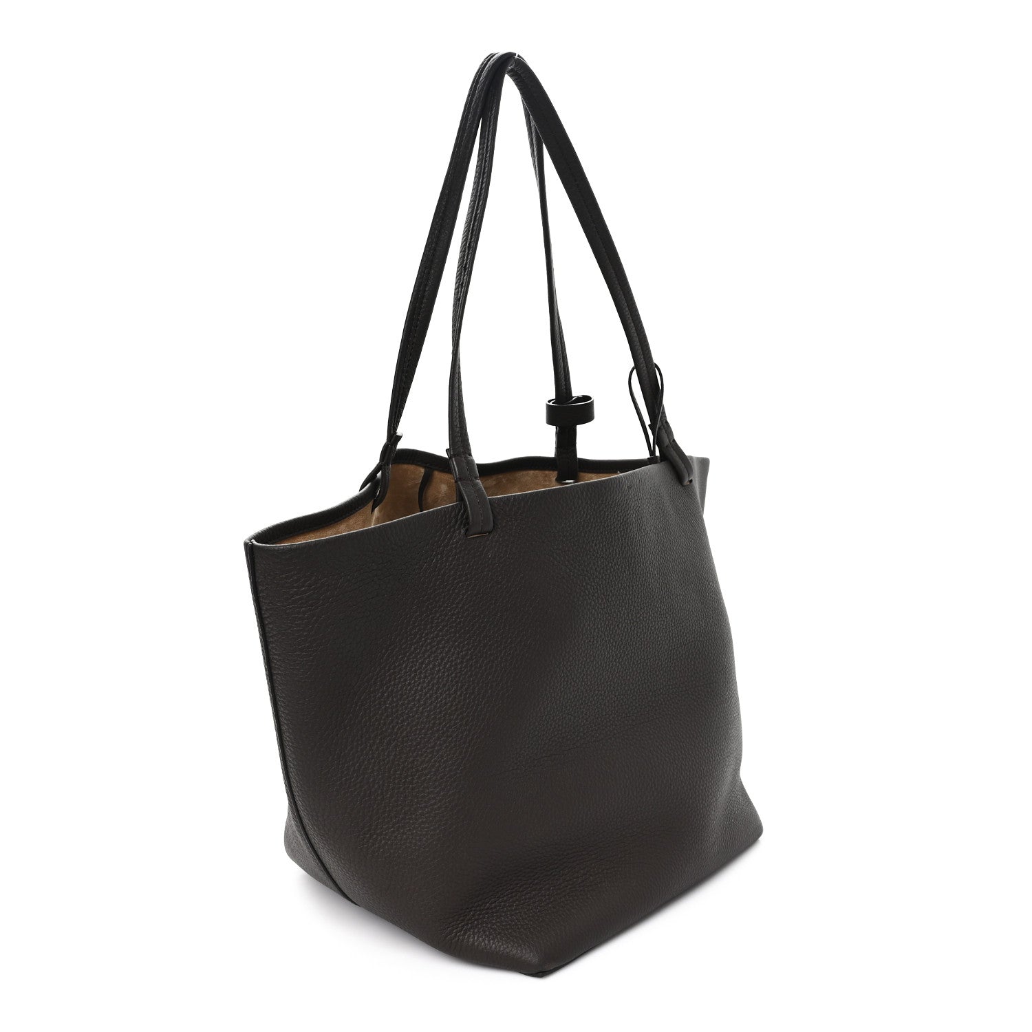Grained Calfskin Park Tote Three Deep Brown