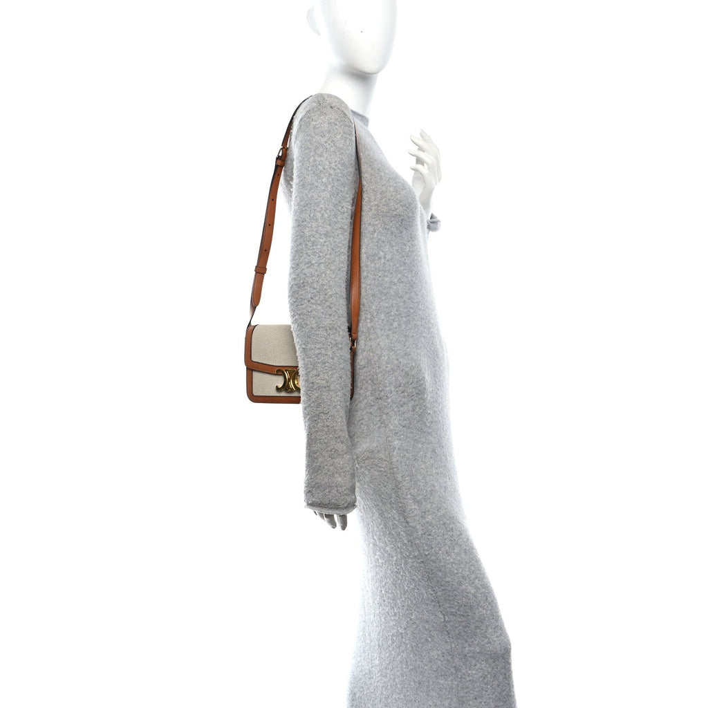 Textile Natural Calfskin Teen Triomphe White Tan
